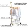 Bamboo Garment Rack, FOME Bamboo Clothes Laundry Rack Clothing Rack with Shelves Entryway Storage Rack with Wheels 6 Side Hook Coat Hanger for Jacket Umbrella Clothes Hats Scarf and Handbags Bamboo Garment Rack, FOME Bamboo Clothes Laundry Rack Clothing Rack with Shelves Entryway Storage Rack with Wheels 6 Side Hook Coat Hanger for Jacket Umbrella Clothes Hats Scarf and Handbags