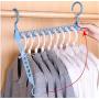 10pcs Random Color Plastic Nine-Hole Magic Clothes Hanger Drying Racks Multi-Purpose Hanger Home Storage Hangers Storage Rack