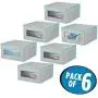 mDesign Soft Stackable Fabric Closet Storage Organizer Holder Bin with Clear Window, Attached Lid - for Bedroom, Hallway, Entryway, Bathroom - Textured Print - Medium, 6 Pack - Gray/Teal Blue mDesign Soft Stackable Fabric Closet Storage Organizer Holder Bin with Clear Window, Attached Lid - for Bedroom, Hallway, Entryway, Bathroom - Textured Print - Medium, 6 Pack - Gray/Teal Blue