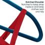 Elama Home ELH100BLUE 100 Piece Set of Velvet Slim Profile Heavy Duty Felt Hangers with Stainless Steel Swivel Hooks in Blue