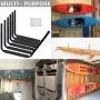 Garage Storage Jumbo Arm Hook Heavy Duty Wall Mount Organizer Utility Garden Hanger with EVA Protector (6 Pcs 12" J Hooks)