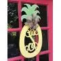 Yellow Pineapple Monogram Door Hanger Summer Pineapple Decor Monogram Pineapple Welcome Decor Pineapple Door Hanger Monogram Wedding Gift Double Door Hangers Mothers Day Gift Birthday Welcome Wreath