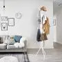 LANGRIA Standing Entryway Coat Rack Coat Tree Hat Hanger Holder 11 Hooks for Jacket Umbrella Tree Stand with Base Metal, White