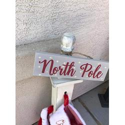 Christmas Stocking Hanger By Sonoran Cottage Designs -LED Wireless North Pole Sign - 4 Or 8 Hook Option