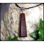 Triangular Necklace Pendant handcrafted from Snakewood with Tibetan Silver hanger
