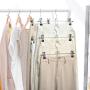 HOUSE DAY 12 Pack Pants Hangers with Hook, Clip Hangers, Skirt Hangers with Clips,Multi Stackable Add on Hangers