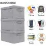 GRANNY SAYS Storage Bins with Lids and Handles, Rectangle Storage Basket, Gray, Large, 3-Pack GRANNY SAYS Storage Bins with Lids and Handles, Rectangle Storage Basket, Gray, Large, 3-Pack