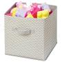 mDesign Soft Fabric Closet Storage Organizer Bin Boxes - Front Handle, for Cube Furniture Shelving Units Bedroom, Nursery, Toy Room - Chevron Zig-Zag Print - Large, 4 Pack - Taupe/Natural mDesign Soft Fabric Closet Storage Organizer Bin Boxes - Front Handle, for Cube Furniture Shelving Units Bedroom, Nursery, Toy Room - Chevron Zig-Zag Print - Large, 4 Pack - Taupe/Natural