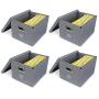 ATBAY File Storage Boxes Collapsible Large Capacity Office File Organizer for Letter/Legal Size Hanging File Folder Box, Gray 4Pack