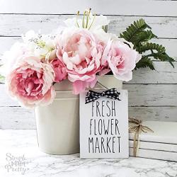 Wooden Hanging Sign, Rae Dunn inspired - Fresh Flower Market - Whiskey And Sunshine - Farmhouse Sign, Door Hanger, Farmhouse Sign - Double sided - Handmade