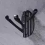 KES SOLID METAL Coat Hook Folding Swing Arm Swivel Hook with Multi Three Foldable Arms for Bathroom Kitchen Garage Wall Mount Matt Black, A5060-BK
