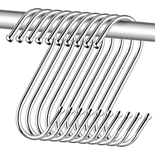 S Hooks for Hanging, Kmeivol 30 Pack S Hooks, Heavy Duty Metal S Hook, Stainless Steel Kitchen Pot Rack Hooks, Clothes, Bags, Towels, Cups, Plants Hooks for Kitchen, Bathroom, Garden, Work Shop S Hooks for Hanging, Kmeivol 30 Pack S Hooks, Heavy Duty Metal S Hook, Stainless Steel Kitchen Pot Rack Hooks, Clothes, Bags, Towels, Cups, Plants Hooks for Kitchen, Bathroom, Garden, Work Shop