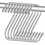 S Hooks for Hanging, Kmeivol 30 Pack S Hooks, Heavy Duty Metal S Hook, Stainless Steel Kitchen Pot Rack Hooks, Clothes, Bags, Towels, Cups, Plants Hooks for Kitchen, Bathroom, Garden, Work Shop