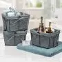 Sorbus Wire Basket Set with Removable Fabric Liner, Rustic Farmhouse Open Home Storage Bins & Decorative Baskets for Shelves in Laundry Room, Bathroom, Kitchen, etc (Gray, Set of 3)