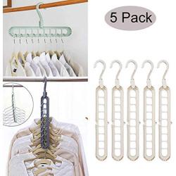 Space Saving Hangers, 5Pack Multifunctional Magic Hangers Organizer Clothes Grouper for Heavy Clothes, Shirts Pants Dresses Coats