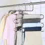 STAR-FLY Pants Hangers Non Slip Updated S-Shaped 5 Layers Hangers Closet Space Saver for Jeans Scarf Tie Clothes(4-Pack)