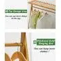COPREE Bamboo Garment Coat Clothes Hanging Heavy Duty Rack with top Shelf and 2-Tier Shoe Clothing Storage Organizer Shelves