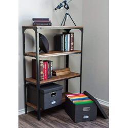 Internets Best Collapsible File Storage Organizer - Decorative Linen Filing & Storage Office Boxes - Letter/Legal - Charcoal - 2 Pack