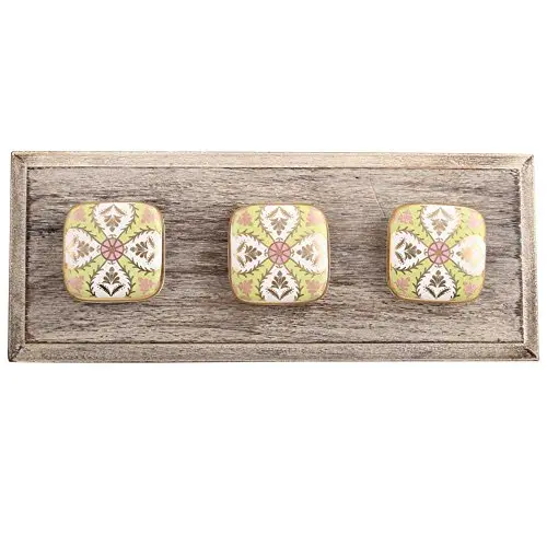 Indianshelf Handmade 1 Artistic Vintage Golden Wooden Leaf Flower Square Key Hooks Hangers/Clothes Hooks for Doors Indianshelf Handmade 1 Artistic Vintage Golden Wooden Leaf Flower Square Key Hooks Hangers/Clothes Hooks for Doors