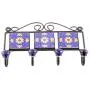 Indianshelf Handmade 1 Artistic Vintage Blue Ceramic Sun Flower Rail Hooks Holders/Wall Hooks for Frames Indianshelf Handmade 1 Artistic Vintage Blue Ceramic Sun Flower Rail Hooks Holders/Wall Hooks for Frames