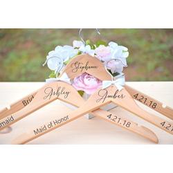 Personalized Bridesmaid Hangers - Engraved Wooden Bridal - Personalized Wedding Hangers - Wedding Dress Hanger - Bridesmaid Gift - Hangers