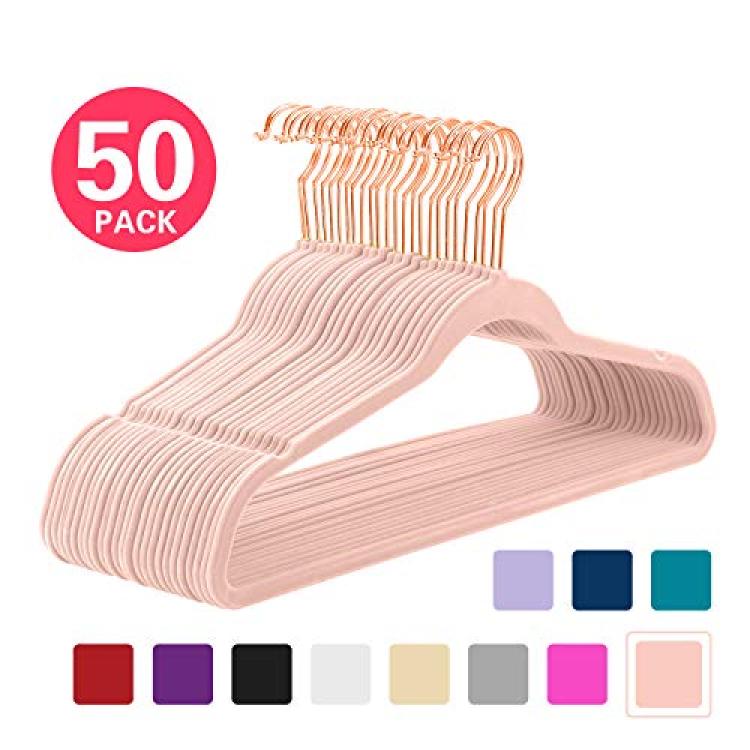 Velvet Hangers Flocked Clothes Heavy Duty Premium Non-Slip Hangers (30/50  Pack)