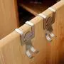 Gessppo Colgador de gancho 2Pcs Stainless Steel Lovers Shaped Hook Kitchen Hanger Clothes Storage Rack Tool Wall Door Hook Hanger