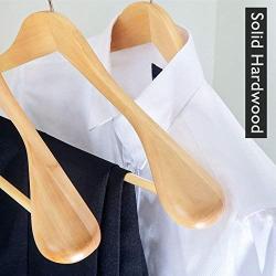 StorageWorks 6-Pack Natural Wooden Wide Shoulder Suit Hangers with Anti-Rust 360 Degree Swivel Hook Large Hanger, Natural Finish