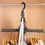 Studyset Folding Clothes Hanger Space Saving Dual Hanger with Hook Wardrobe Closet Organizer Rack