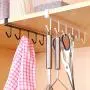 JD Million shop Kitchen Storage Rack Cupboard Hanging Coffee Cup Organizer Closet Clothes Shelf Hanger Wardrobe Glass Mug Holder with 6 Hooks