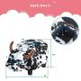 TREXM Have-Fun Series Upholstered Ride-on Storage Ottoman Footrest Stool with Vivid Adorable Animal Shape Storage Box,Black and White Cow