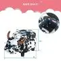 TREXM Have-Fun Series Upholstered Ride-on Storage Ottoman Footrest Stool with Vivid Adorable Animal Shape Storage Box,Black and White Cow