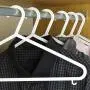 HANGERWORLD 20 White 14inch Plastic All Purpose Coat Clothes Garment Pants Skirt Bar Hangers with Loop Hooks