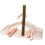 KOOBAY 25PS 42cm Rose Copper Gold Shiny Steel Wire Clothes Clips Hanger Coat Clothes Garment Hangers with Pants Bar Fit Closet Hangers