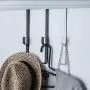 Clothes Racks Non-Perforated Clothes Hanger Wall Mount Rack on The Back of The Hanger Door, 5 Pcs, Standard Hangers (Color : Black)