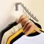 Bosszi 2-Pack Wall Mounted Folding Clothes Hanger Rack, Stainless Steel Clothes Hooks with Swing Arm Holder Space Saving Clothing Hanging System Closet Storage Organizer Heavy Duty Drying Rack