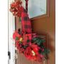 Christmas Holiday Wreath for Front Door Wall Hanger Santa Hat