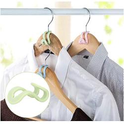20pcs Random Color Mini Clothes Hanger Plastic Easy Hook Wardrobe Storage Creative Clothes Holder Hooks Home Decoration