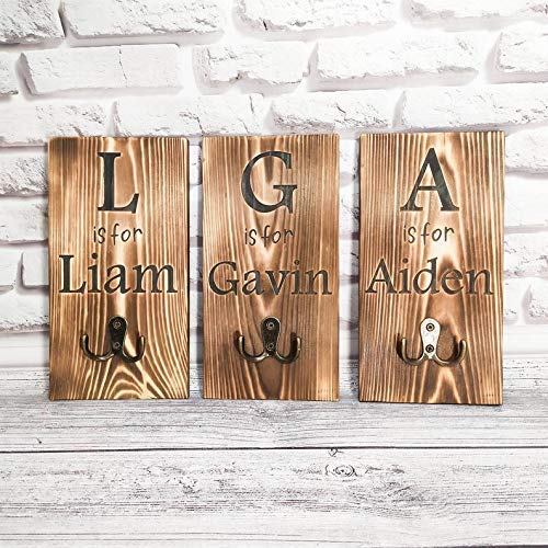 Wooden wall hook - Backpack kids Holder - farmhouse holder - Personalized Name Sign - Kids rack - Bathroom towel hanger - Custom Wood Sign