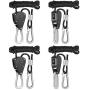 iPower GLROPEX2 2-Pair 1/8 Inch 8-Feet Long Heavy Duty Adjustable Rope Clip Hanger (150lbs Weight Capacity) Reinforced Metal, 2 Pack, Black (Renewed)