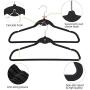 Yaheetech 100 Pcs Flocked Non Slip Cascading Velvet Hangers Suit/Shirt/Pants/Clothes Tidy 360 Swivel Hook Black