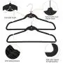 Topeakmart Premium Cascading Velvet Hangers 100 Pack - Non Slip Hangers with Cascading 360 Swivel Hooks Black-Space Saving Clothes Hangers