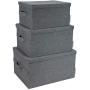 Bigso Soft Storage Boxes with Lid, Medium, Grey