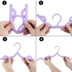 ETSAMOR 10PCS Travel Clothes Hangers Magic Portable Glamorous Plastic Folding Coat Hanger with Anti-slip Grooves for Outdoor Camping Hiking