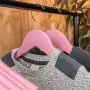 Harbour Housewares Wooden Children Clothes Kids Coat Hangers with Trouser Bar & Notches - Pastel Pink - Pack of 10