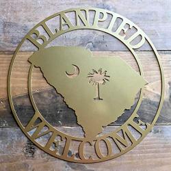 South Carolina Welcome Door Wreath, State Door Hanger, Welcome Sign