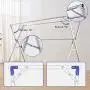 Drying Space Su Foldable Floor Type Clothes Hanger, Household Indoor and Outdoor Balcony Living Room Removable Coat Hanger Multifunctional Shelf Towel Rack