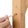 LANGRIA Free Standing Bamboo Tree-Shaped Display Coat Rack Stand with 4 Tiers 8 Hooks and Solid Feet for Clothes Scarves and Hats, Bamboo Natural Color