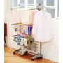 Foldable, Rolling, Stainless Steel Rods & Compact Storage Laundry Clothes Drying Rack System, Made-in-Korea, Premium Size