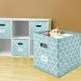 homyfort Foldable Storage Cube Bins 11x11 inches, Fabric Storage Bin Baskets Boxes Organizer with Labels and Dual Plastic Handles for Shelf Closet, Nursery, Set of 6 (Blue homyfort Foldable Storage Cube Bins 11x11 inches, Fabric Storage Bin Baskets Boxes Organizer with Labels and Dual Plastic Handles for Shelf Closet, Nursery, Set of 6 (Blue